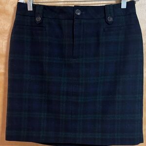 Eddie Bauer Black and Green Plaid Mini Skirt